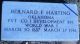 Headstone for Bernard Frederick Harting